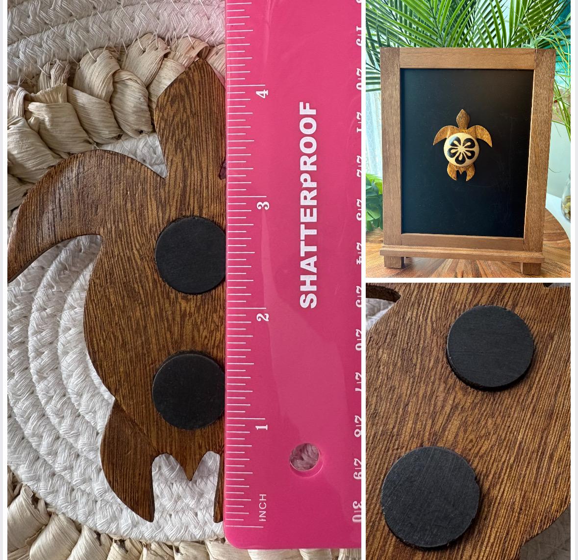Extra-Large Handmade Wood Honu 4.5” Magnet - Hawaiian, Polynesian, Micronesian Sea Turtle Fridge Decor