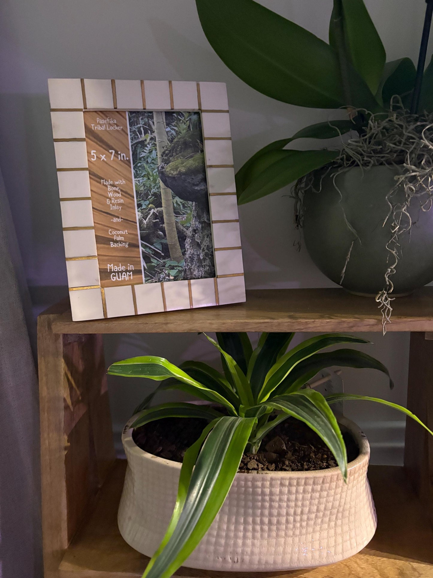 Polynesian Bone Inlay Picture Frame: Micronesian 5x7 Photo Display
