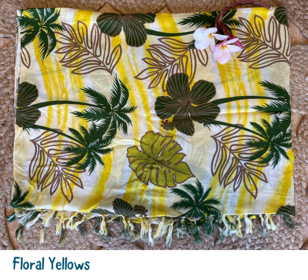 Polynesian Print Sarong – Tropical Island Wrap, Beach Cover-Up