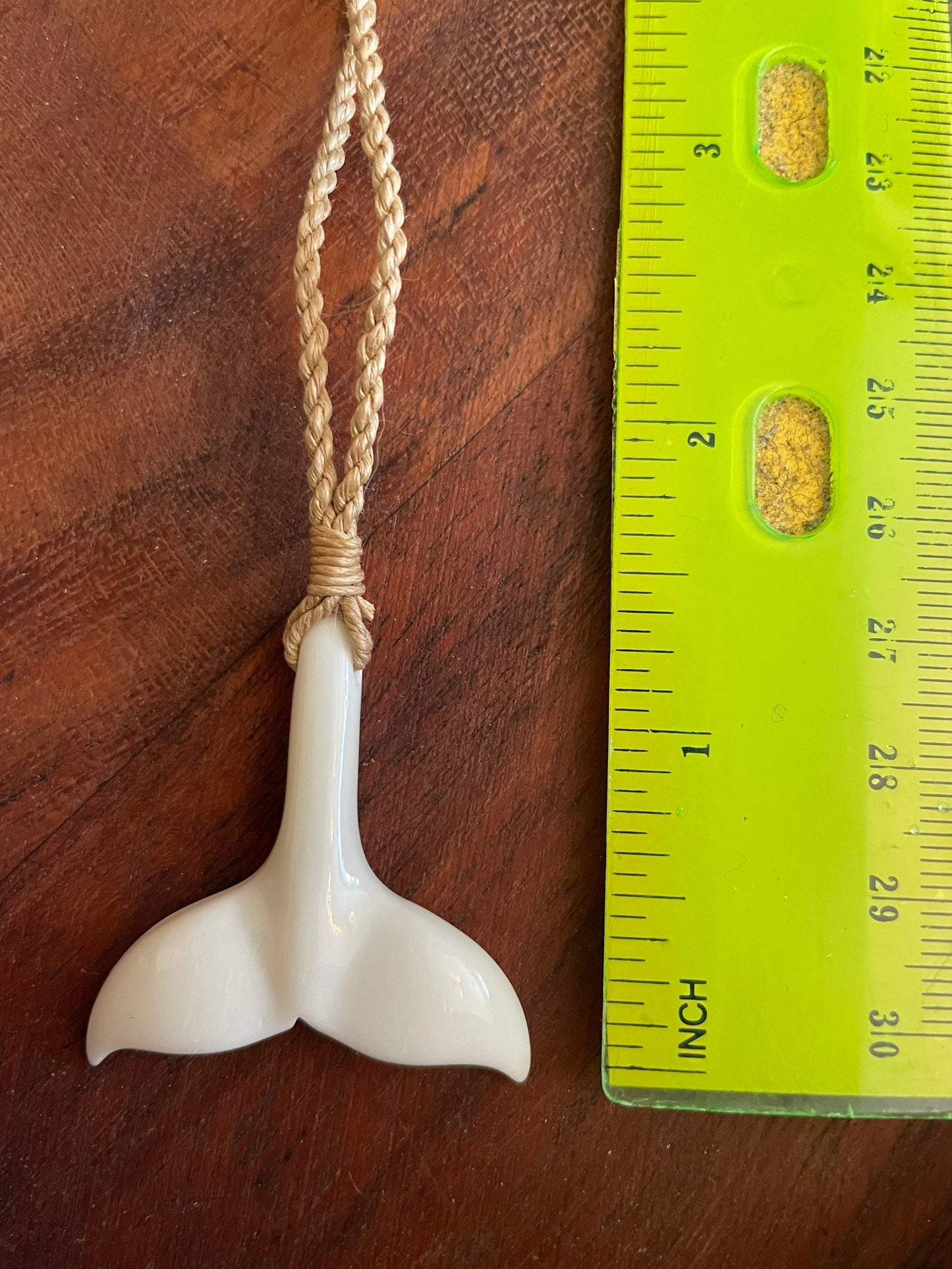 Hand Carved Bone Whale Tail Necklace - Polynesian Tribal Pendant