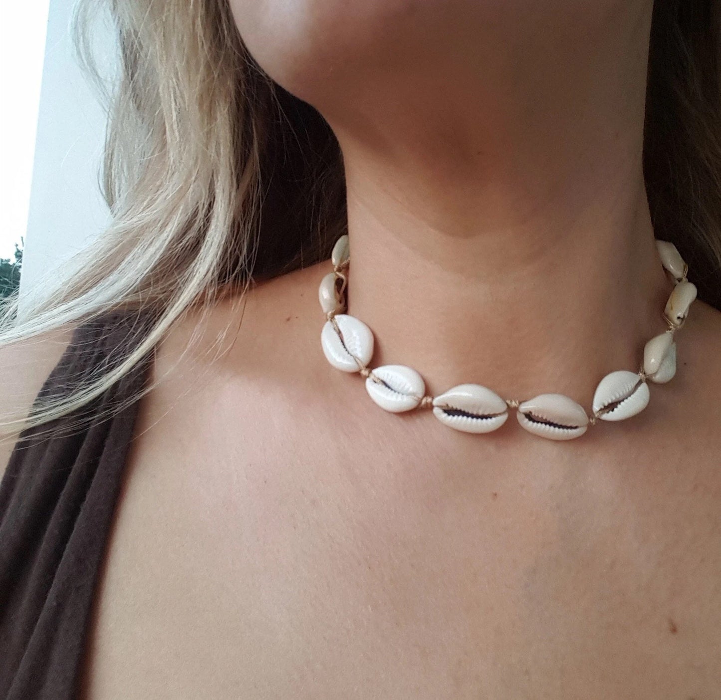 Cowrie Shell Cord Necklace – Beachy Boho Surfer Style