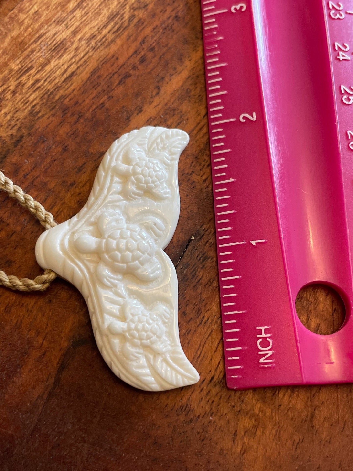 Hand Carved Bone Whale & Turtle Polynesian Necklace