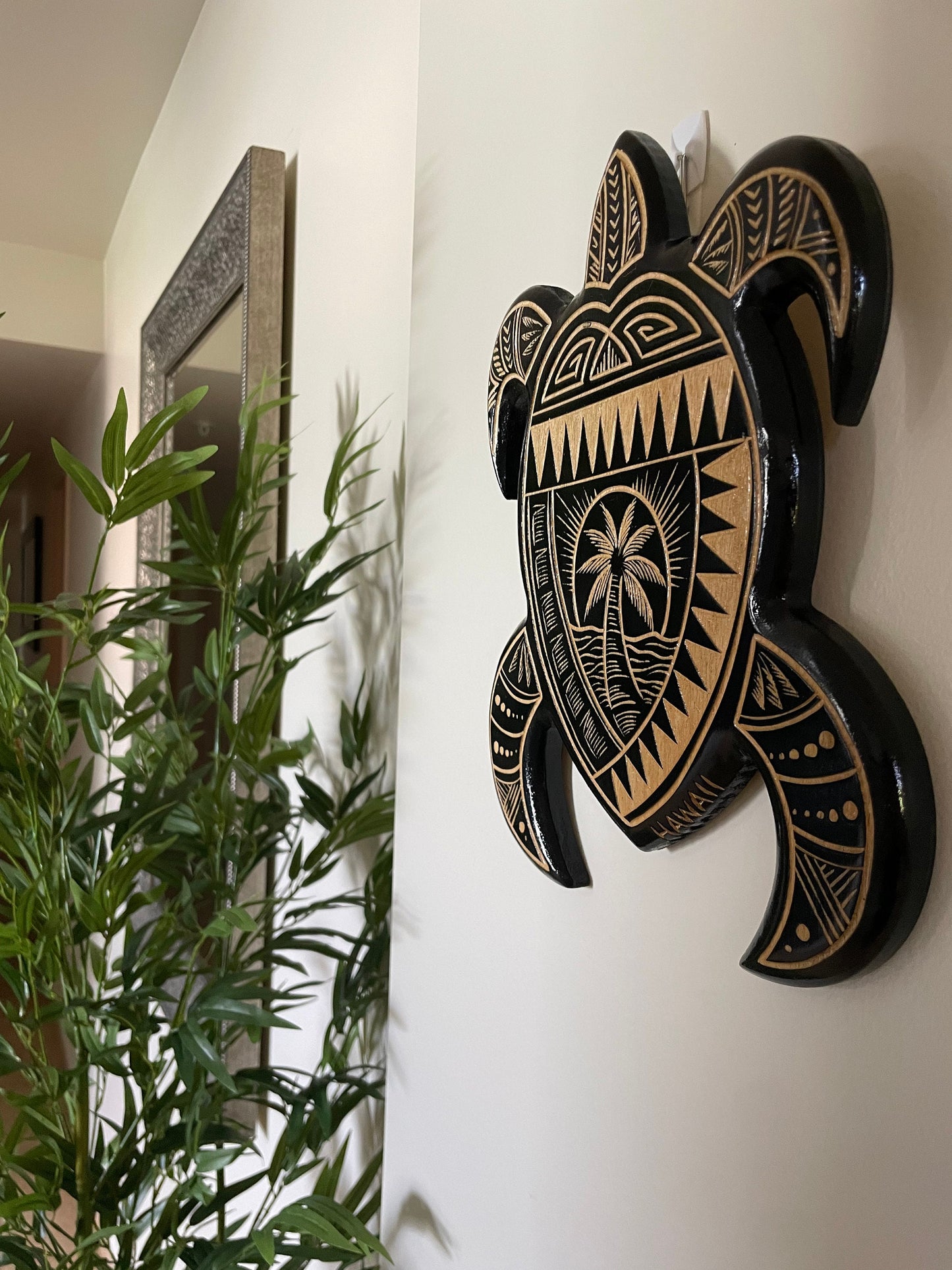 Hand Carved Sea Turtle Plaque – Polynesian Hawaiian Decor