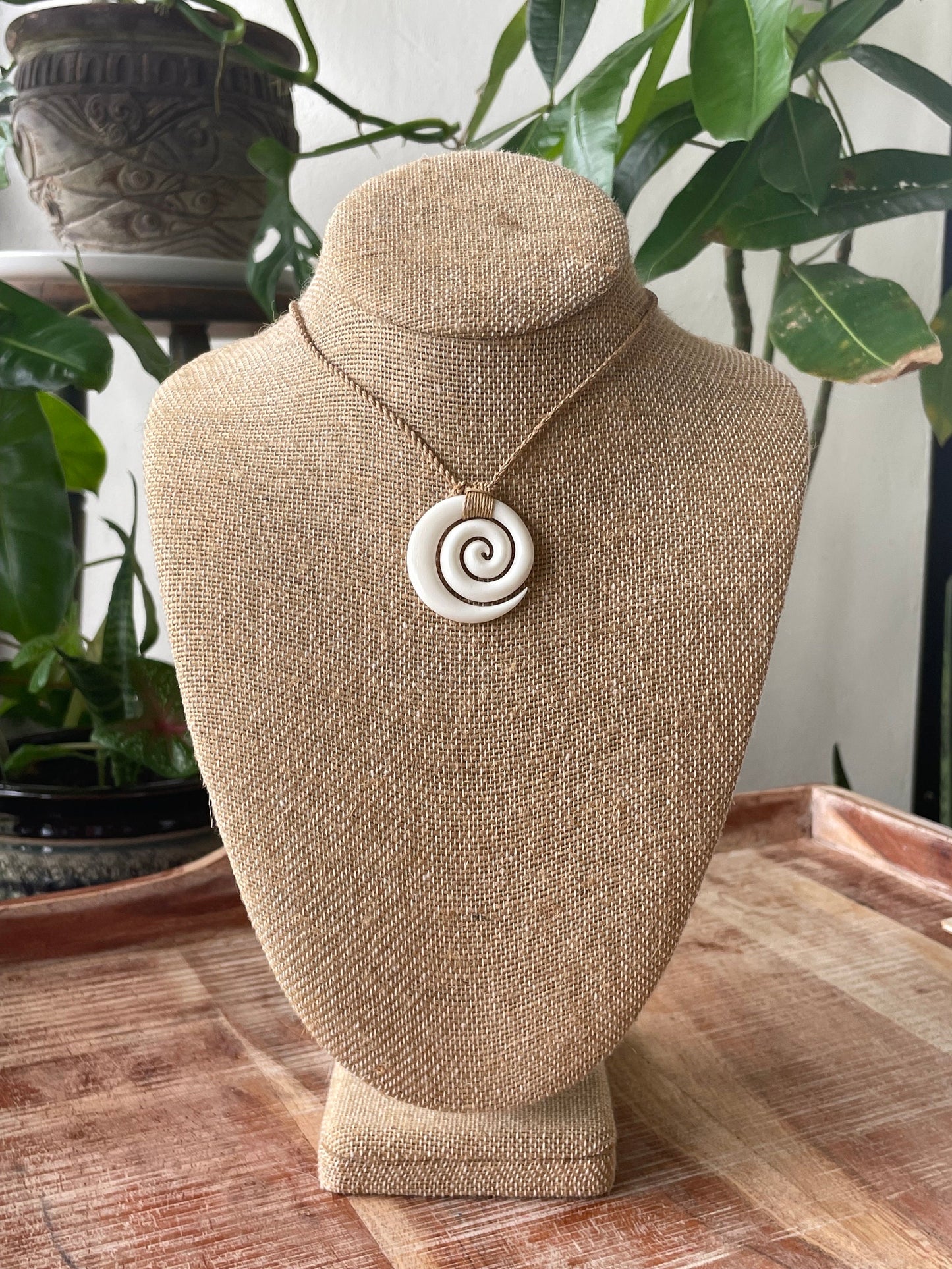 Hand Carved Buffalo Bone Koru Necklace – Maori New Beginnings