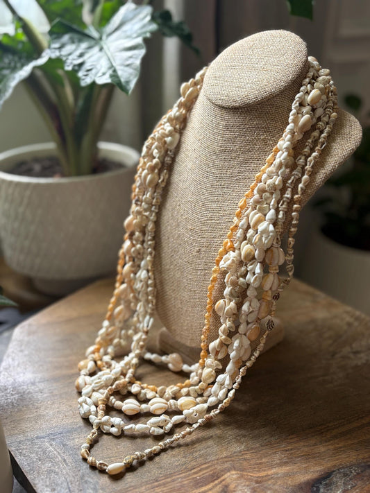Seashell Lei Set: Pacific Ocean Shell Graduation Leis (34-36")