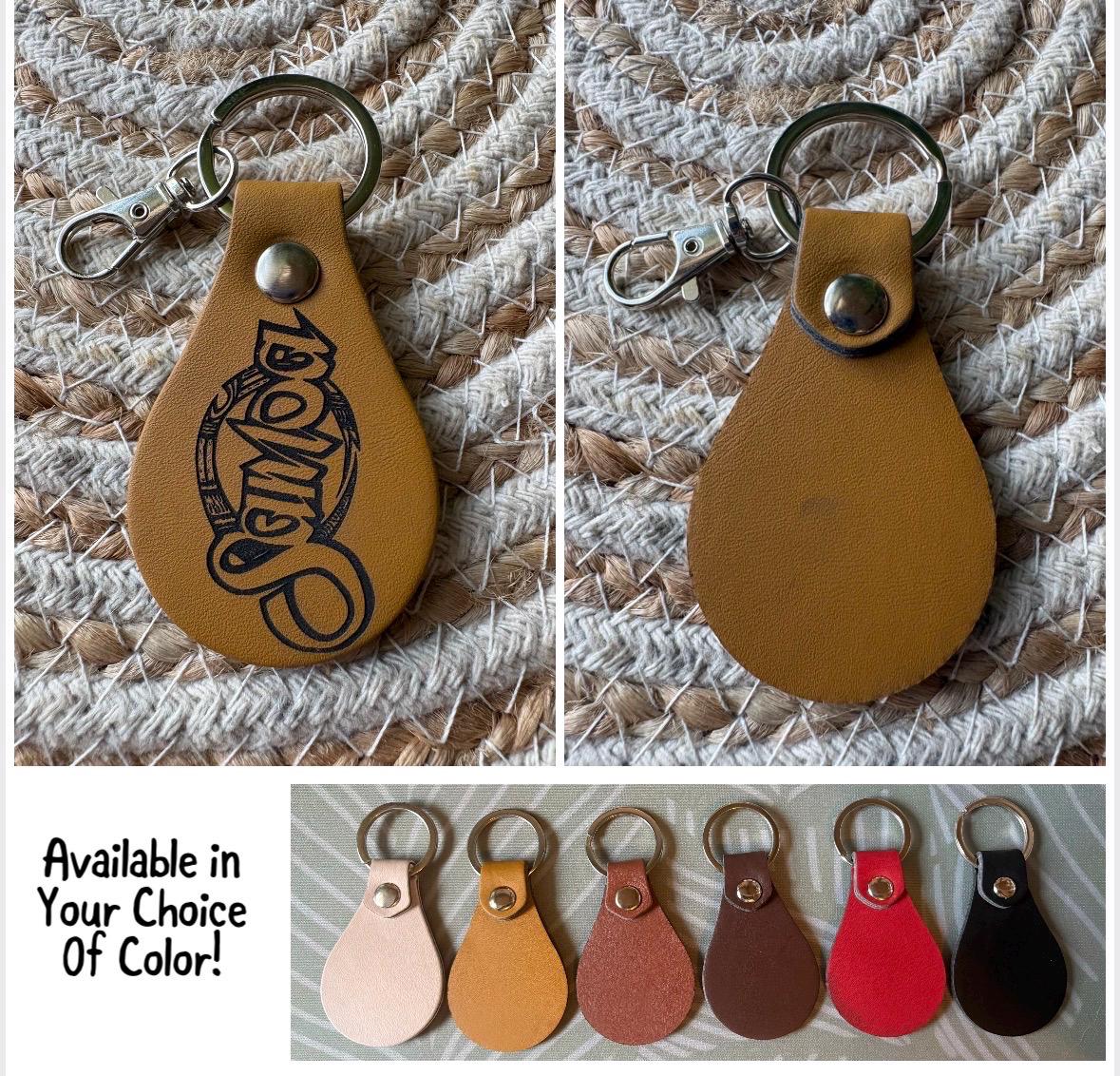 Leather Engraved Samoan Keychains with Swivel Metal Clip - Personalization Available