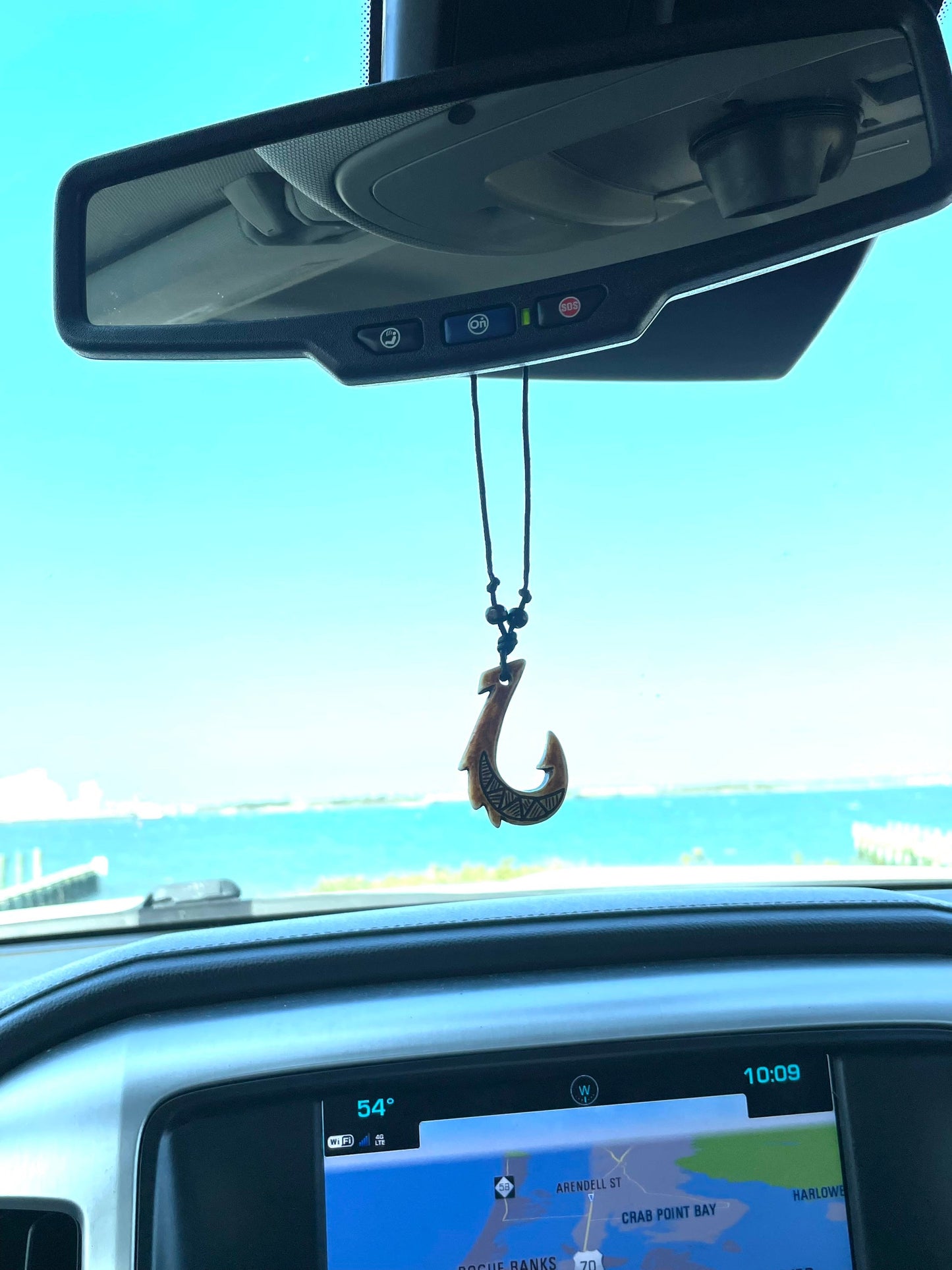 Polynesian Handcrafted Makau or Fish Hook Buffalo Bone & Resin Adjustable Necklace Beachy Boho Surfer