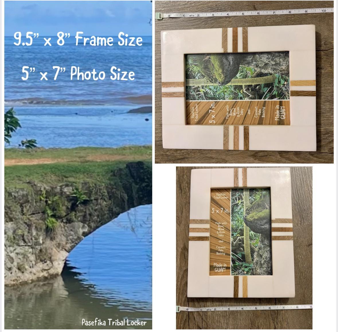 Polynesian Bone & Wood Inlay Picture Frame (5x7)