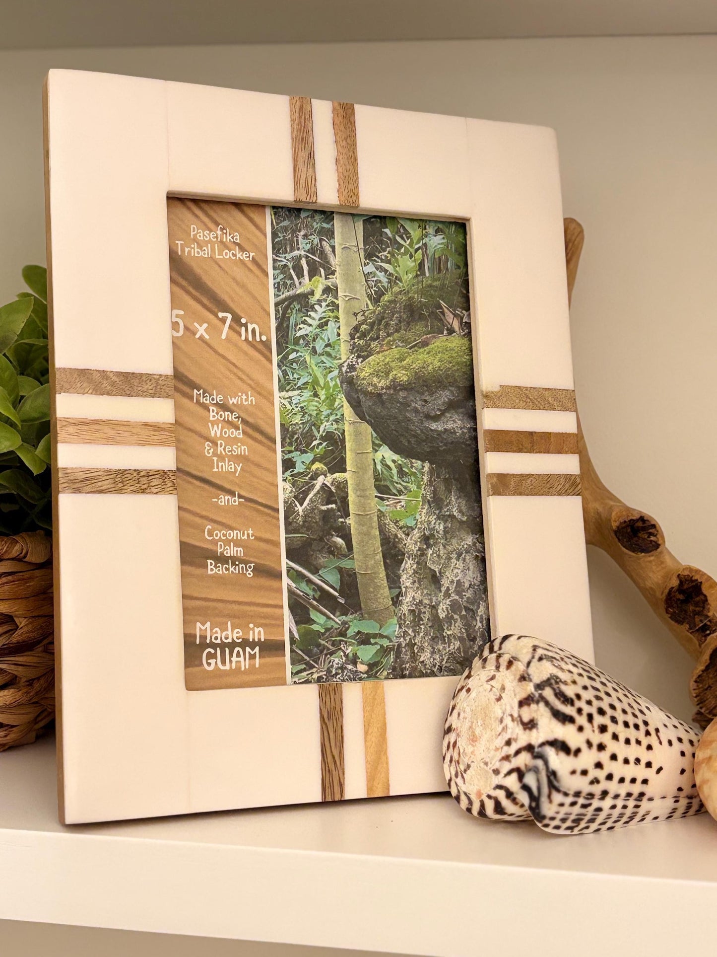 Polynesian Bone & Wood Inlay Picture Frame (5x7)