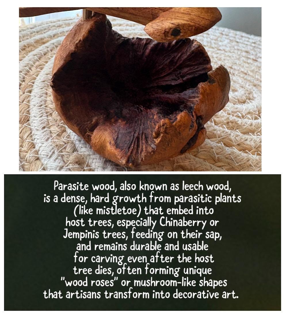 Hand Carved Hammerhead Shark on Leech Wood Base