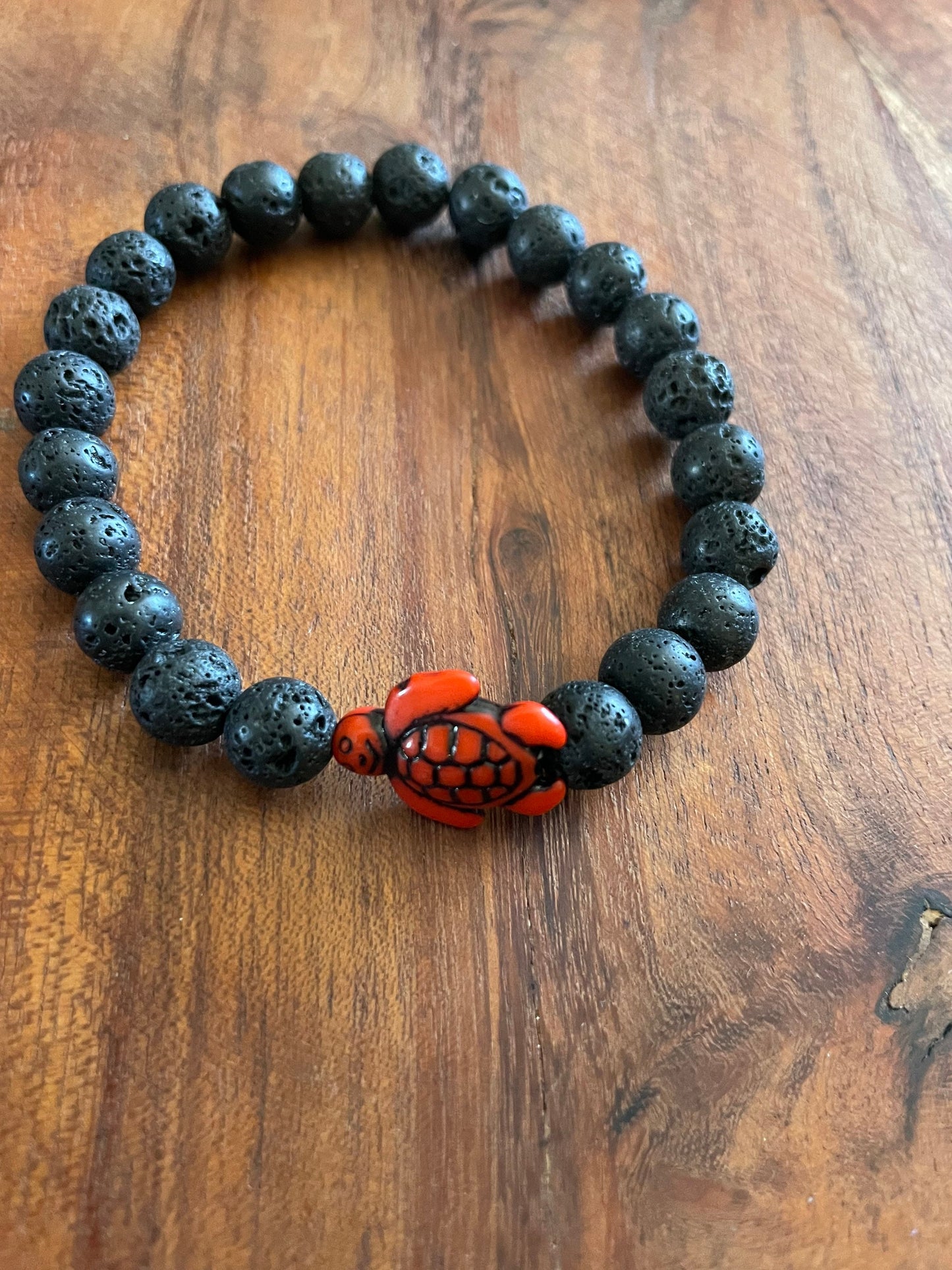 Whimsical Honu or Sea Turtle Authentic Lava Beaded Bracelets
