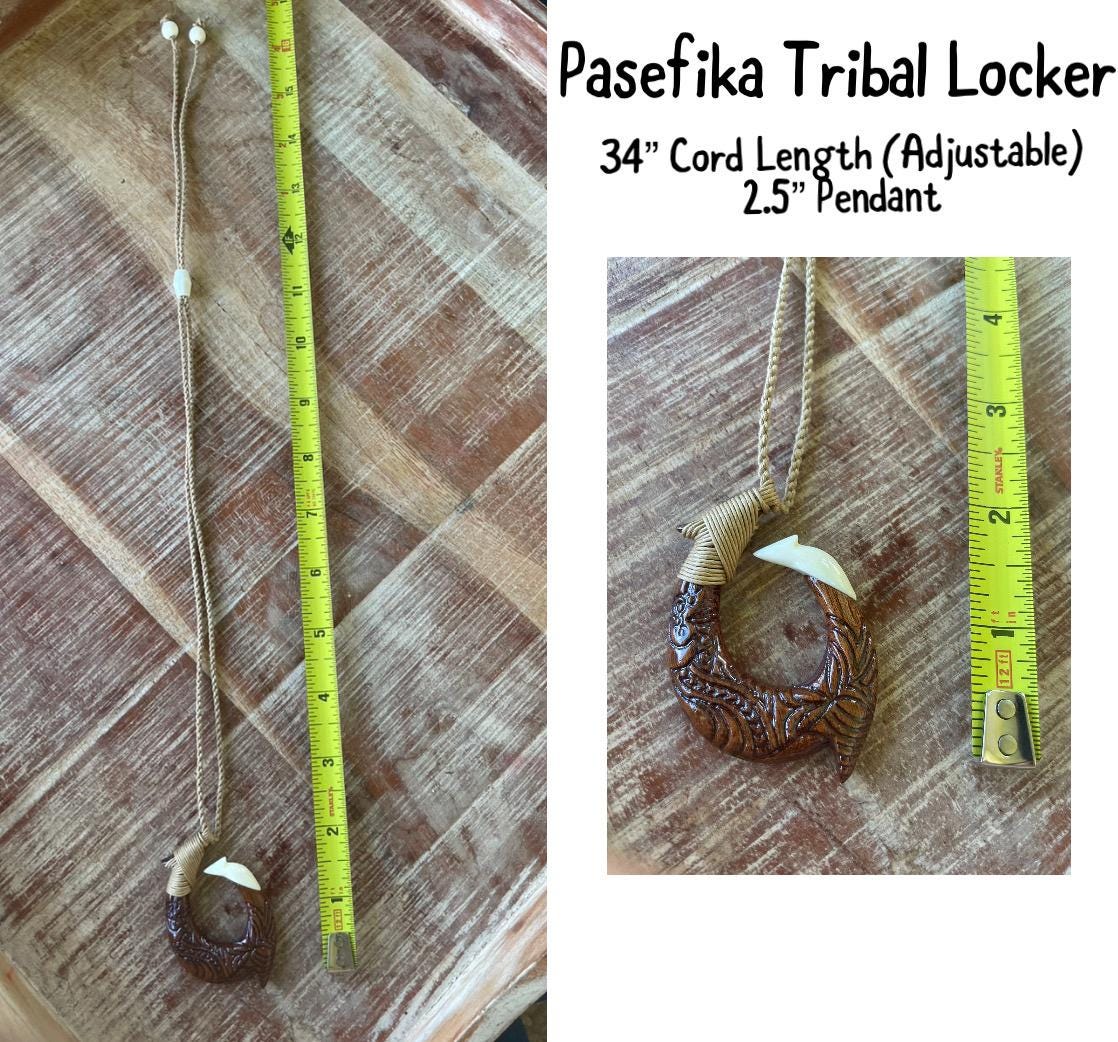 Handcarved Bone & Koa Wood Makau Pendant – Hawaiian Fish Hook Necklace