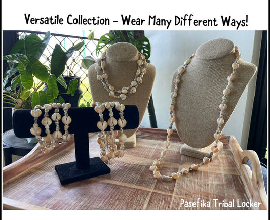 Cowrie Shell Lei Necklace Set – Traditional Hawaiian Jewelry