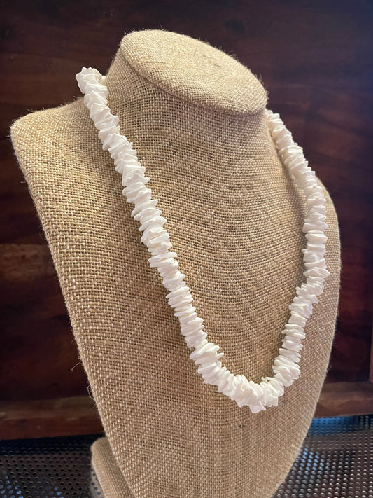White Puka Shell Necklace - Classic Beach Jewelry (21")