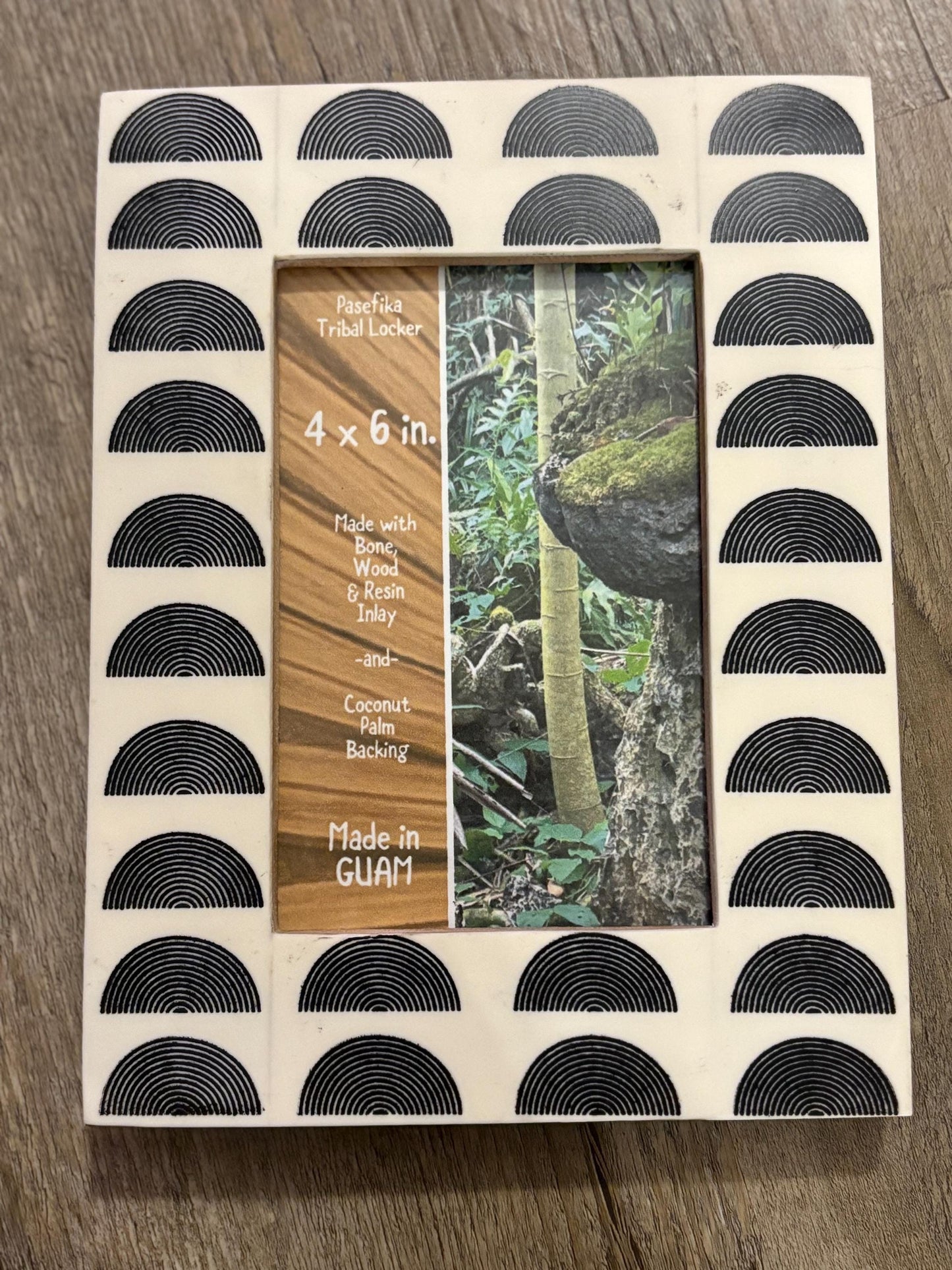 Polynesian Bone & Wood Inlay Picture Frame: Pasefika Tribal Locker 4x6