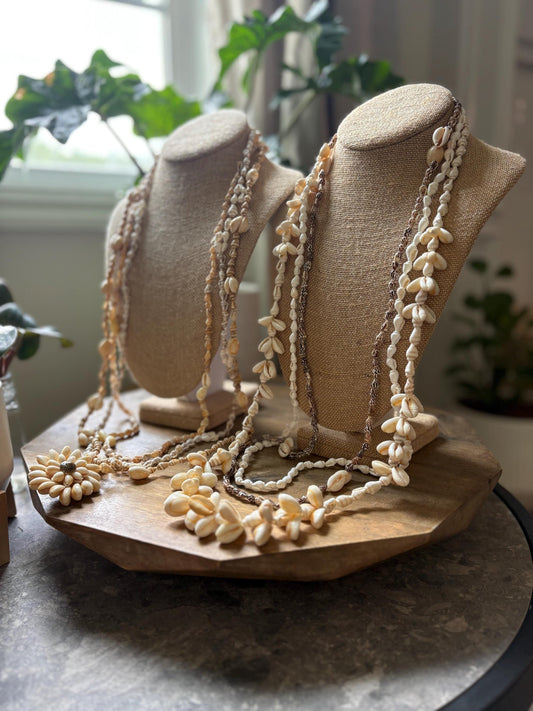 Seashell Lei Set of 6: Natural Pacific Island Celebration Leis