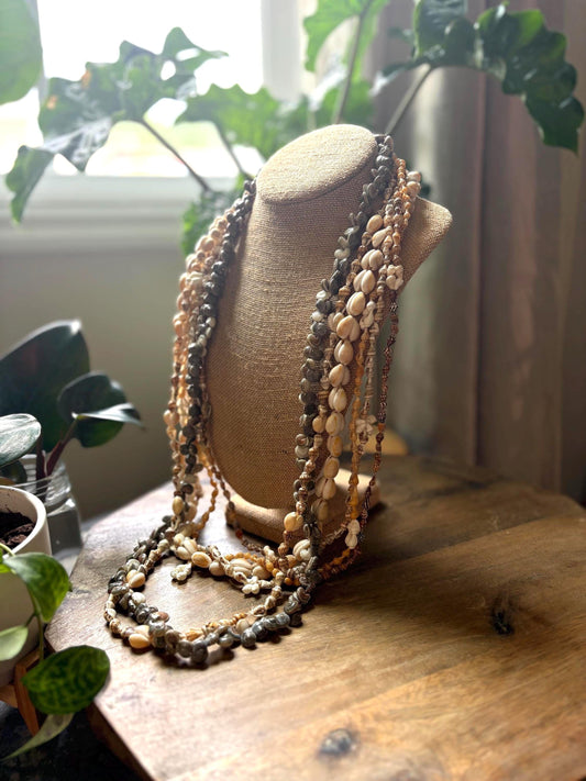 Authentic Seashell Lei Set – Pacific Island Celebration Leis (Set of 6)