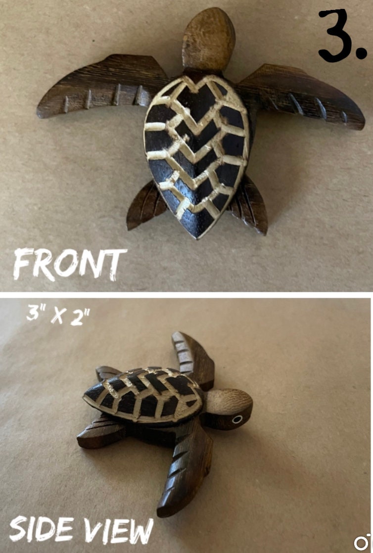 Handmade Wood Honu Magnet - Polynesian Sea Turtle Fridge Decor