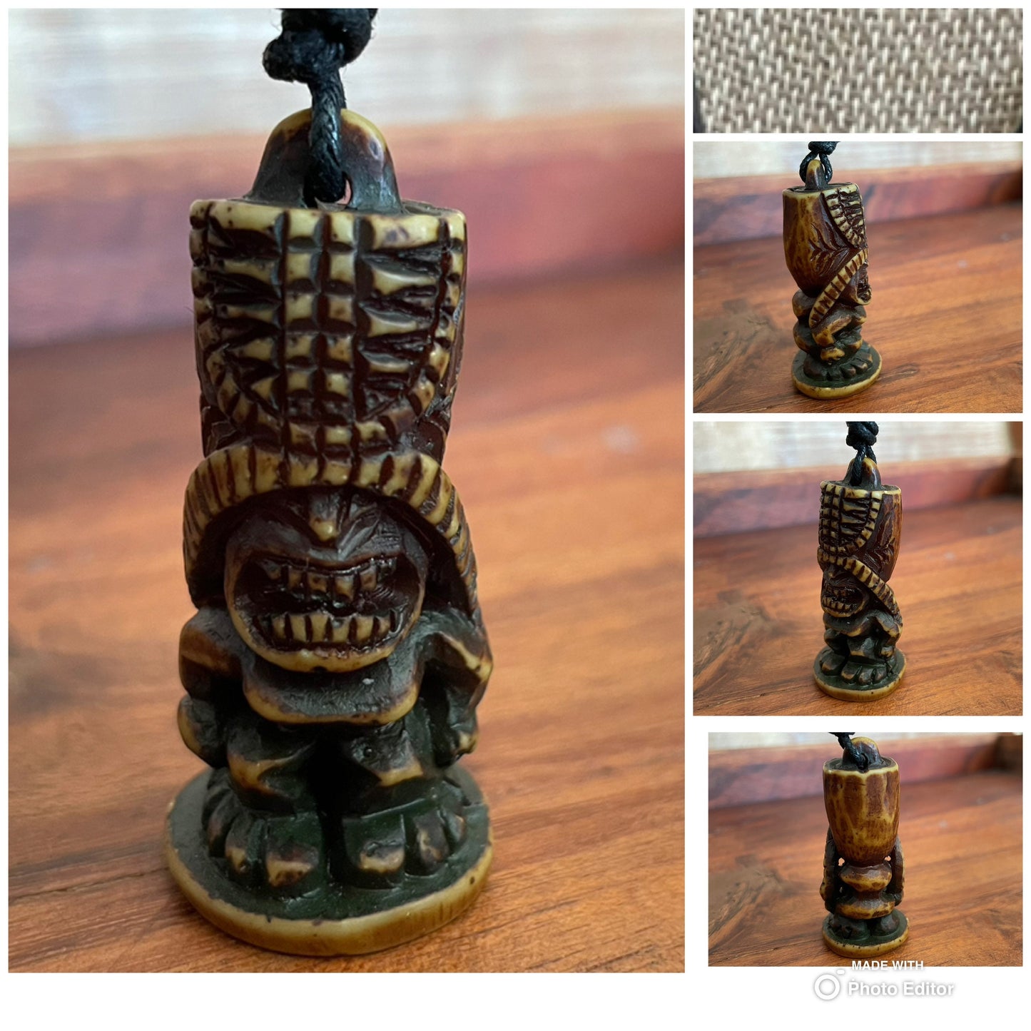 Tiki Totem Pendant Adjustable Polynesian Necklace - Hawaiian Surfer Style Jewelry