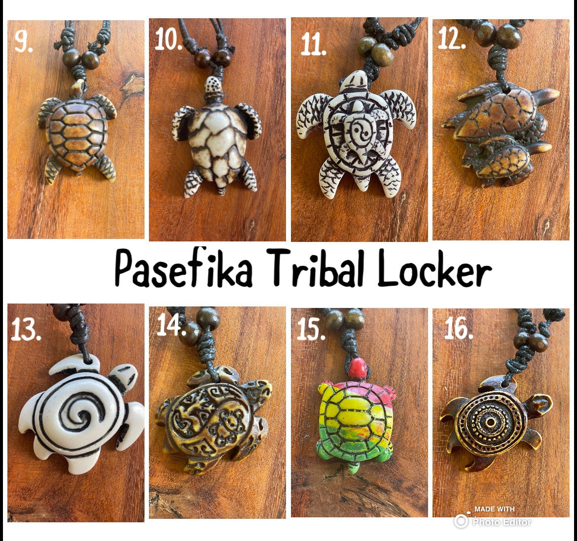 Polynesian Handcrafted Honu or Sea Turtle Adjustable Necklace