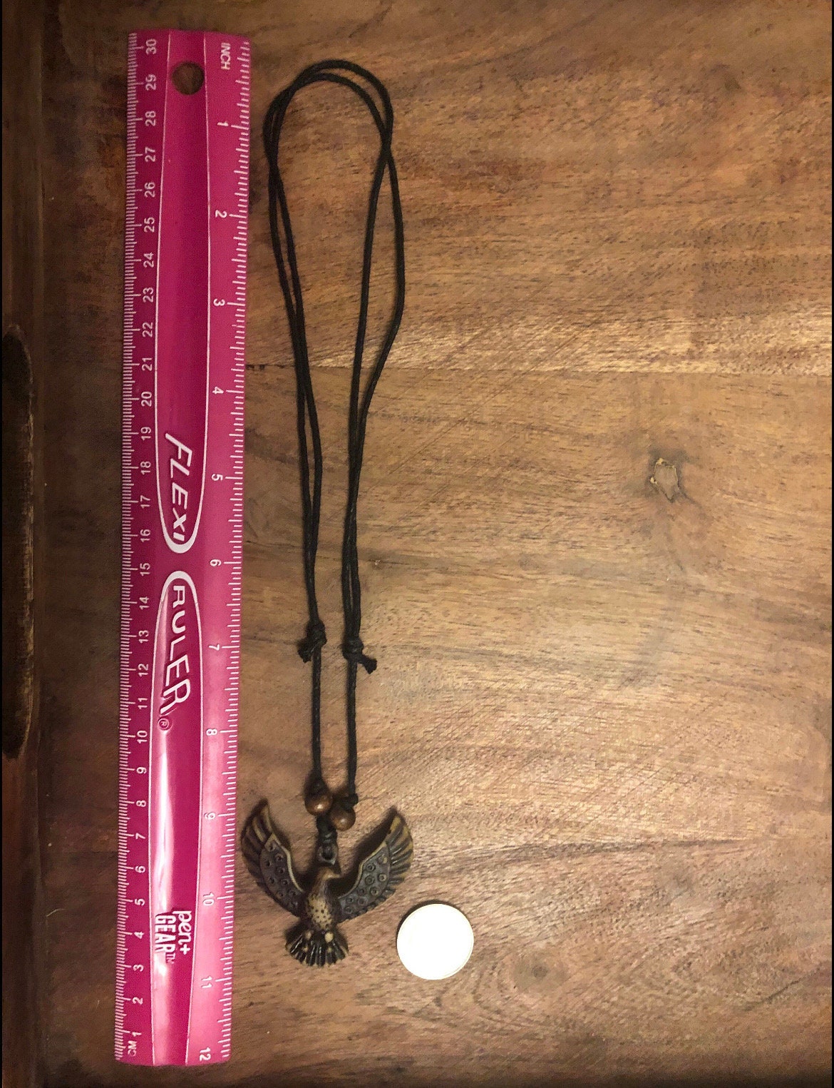Rustic Buffalo Bone and Resin Eagle or Hawk Pendants on Adjustable Surfer Knot Necklace.
