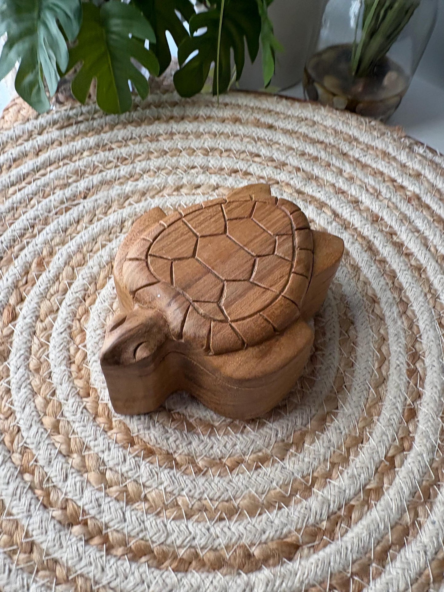 Handmade Teak Wood Sea Turtle Trinket Box – Polynesian Honu