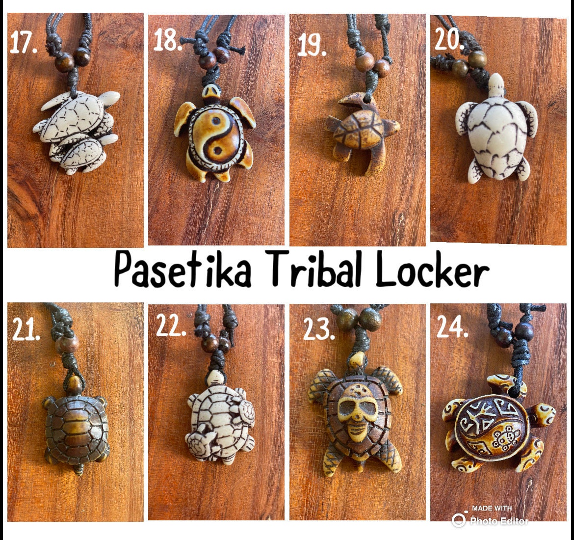 Polynesian Handcrafted Honu or Sea Turtle Adjustable Necklace