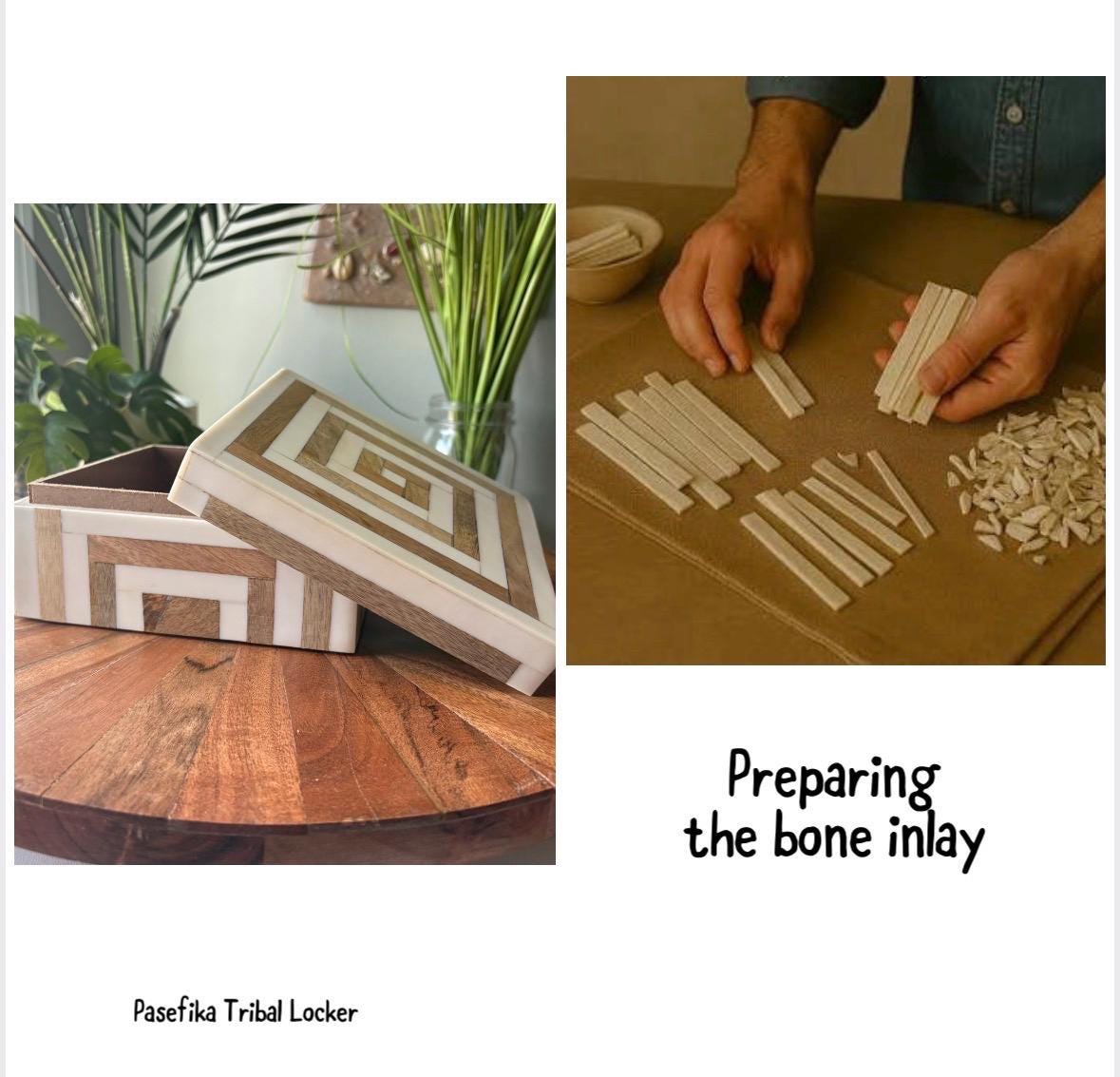 Hand-Crafted Polynesian & Micronesian Wooden and Bone Inlay Box