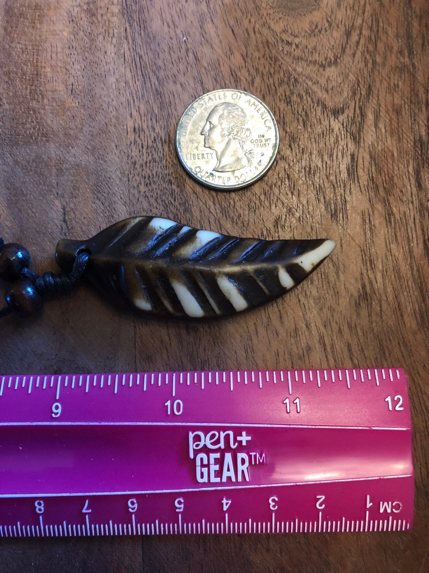Simple and Quaint Bohemian Styled Handcrafted Tribal Feather Adjustable Bone & Resin Necklace