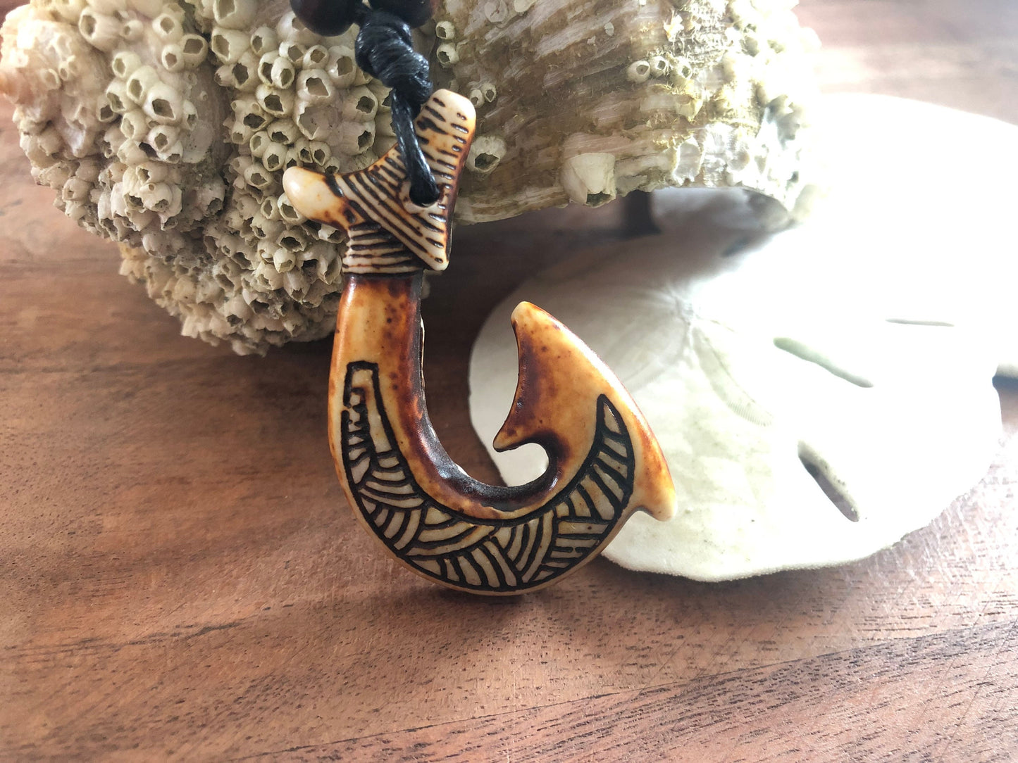 Rustic Polynesian Handcrafted Hei Makau Adjustable Necklace