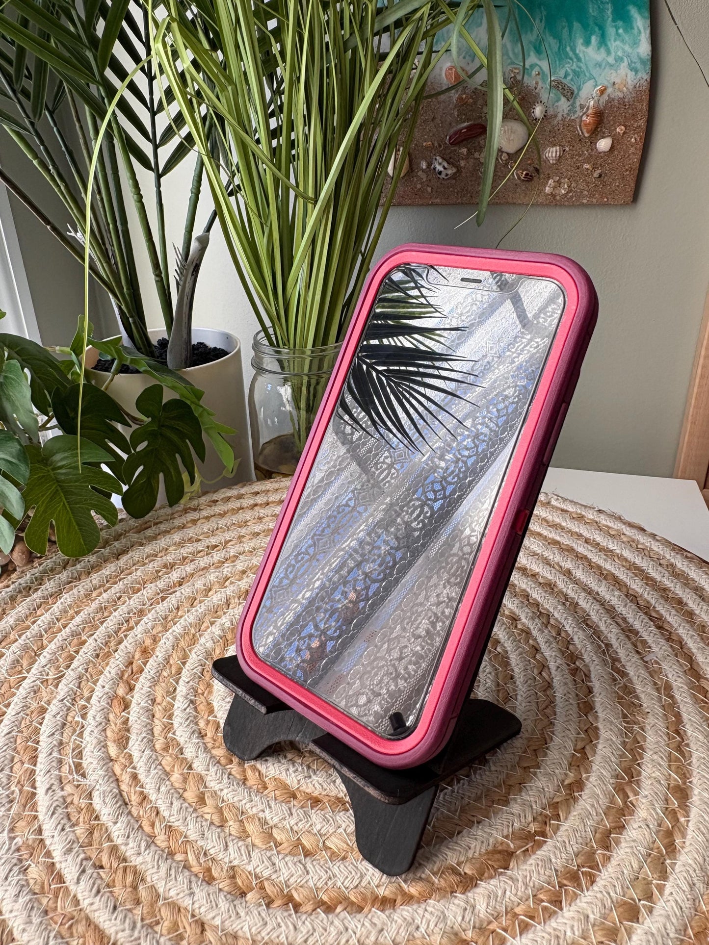 Customizable Samoan Cell Phone Holder: Engraved Seal of Samoa