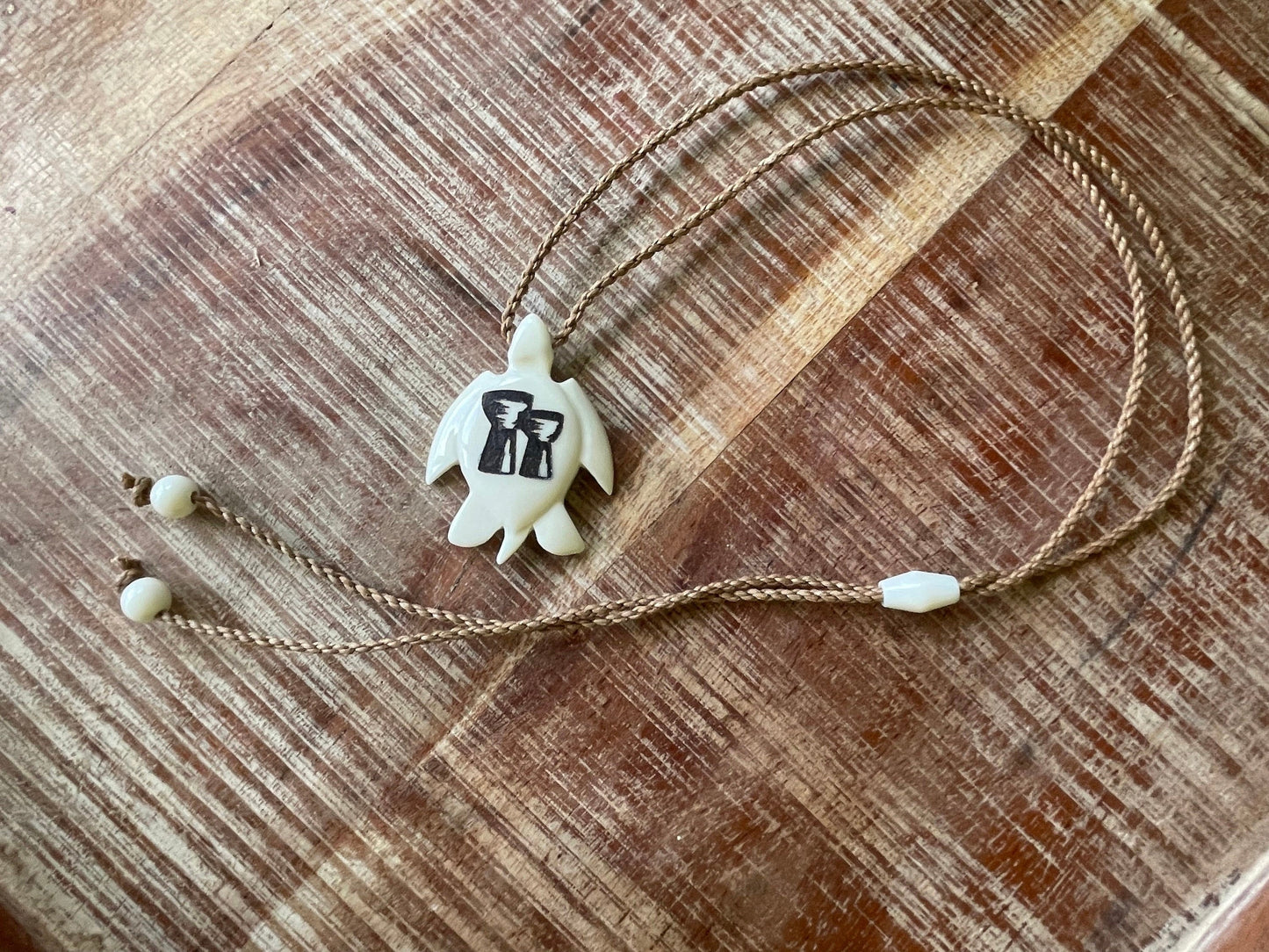 Hand Carved Bone Sea Turtle Necklace – Latte Stone, CHamoru Pride