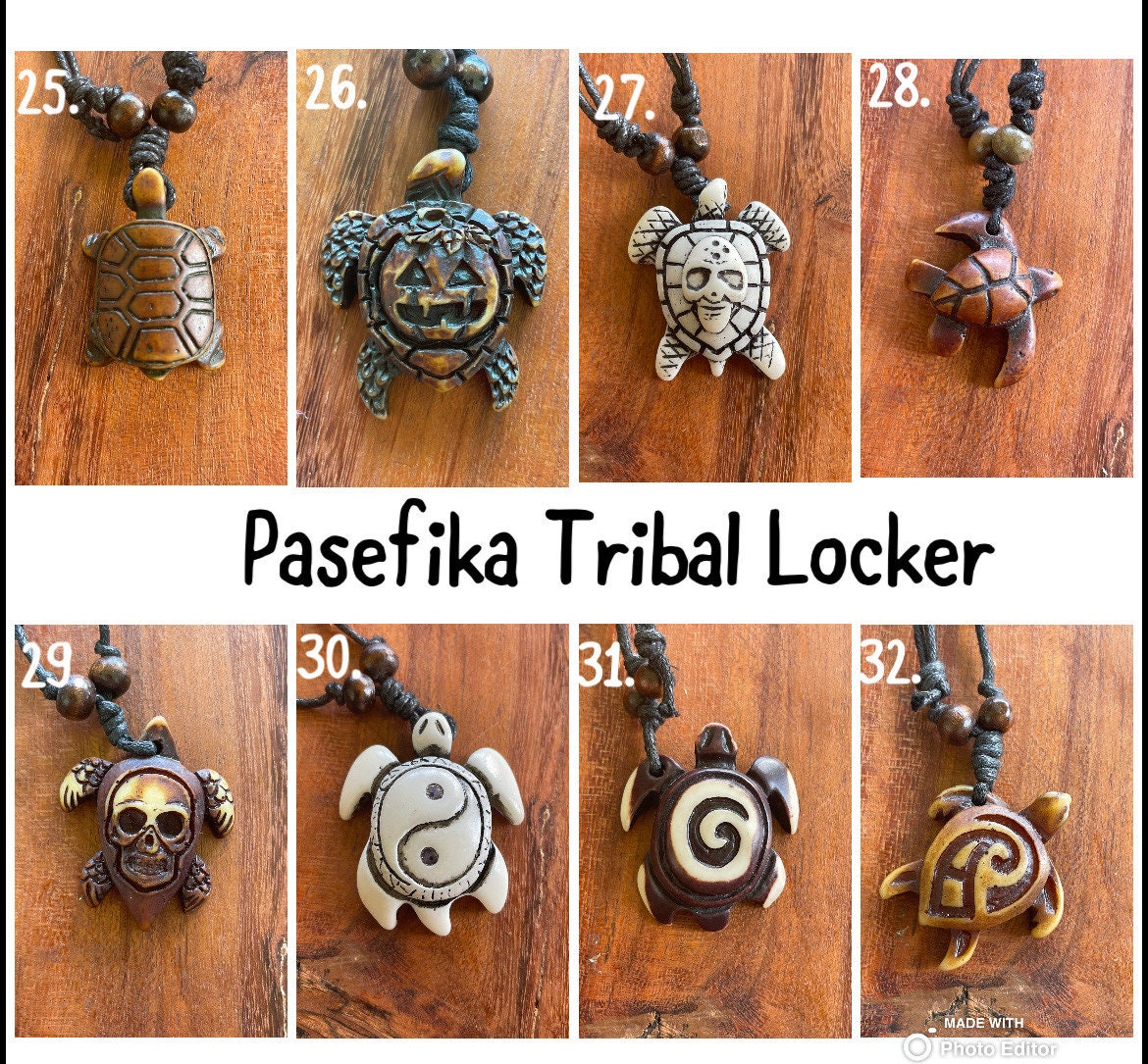 Polynesian Handcrafted Honu or Sea Turtle Adjustable Necklace