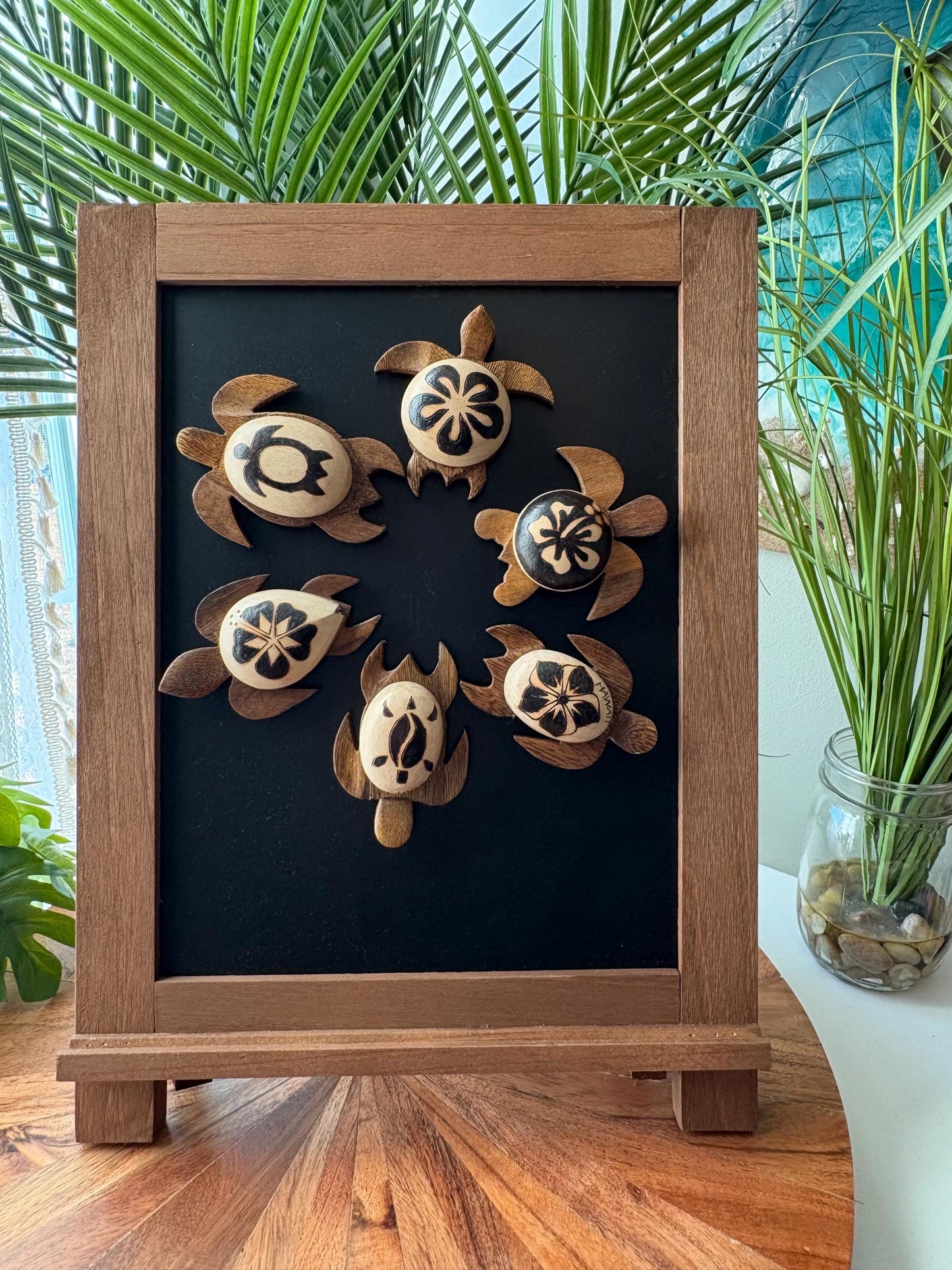 Large Handmade Wood Honu Magnets - Hawaiian, Polynesian, Micronesian Sea Turtle Fridge Decor