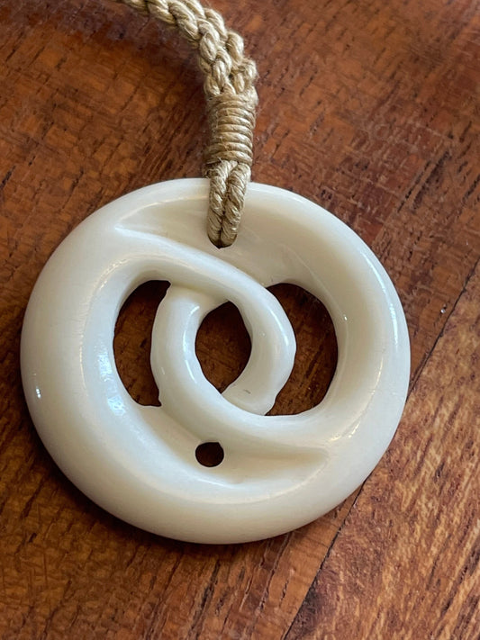 Small Hand Carved Solid Bone Link- Adjustable Necklace - Beat Friends