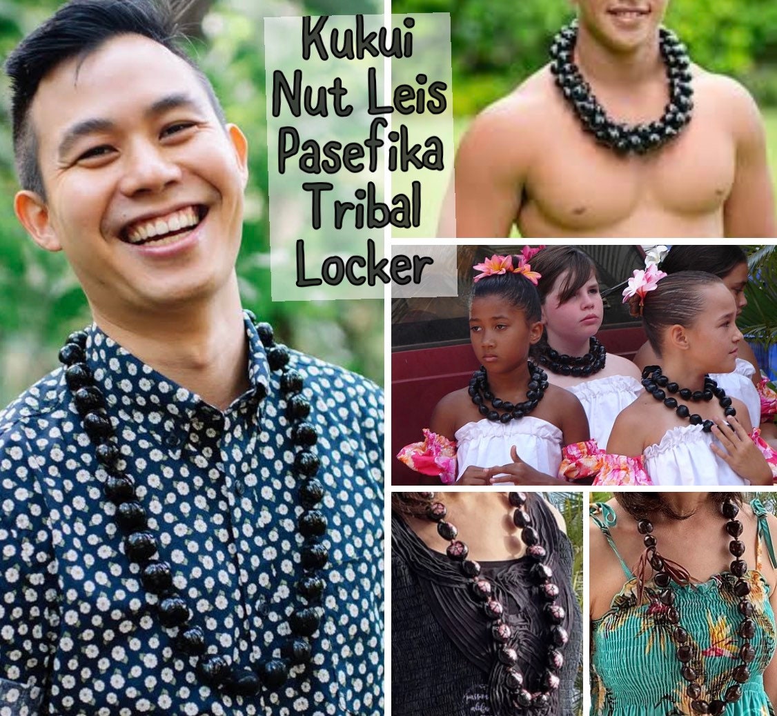 Kukui Nut & Cowrie Shell Lei - 32" Polynesian Necklace