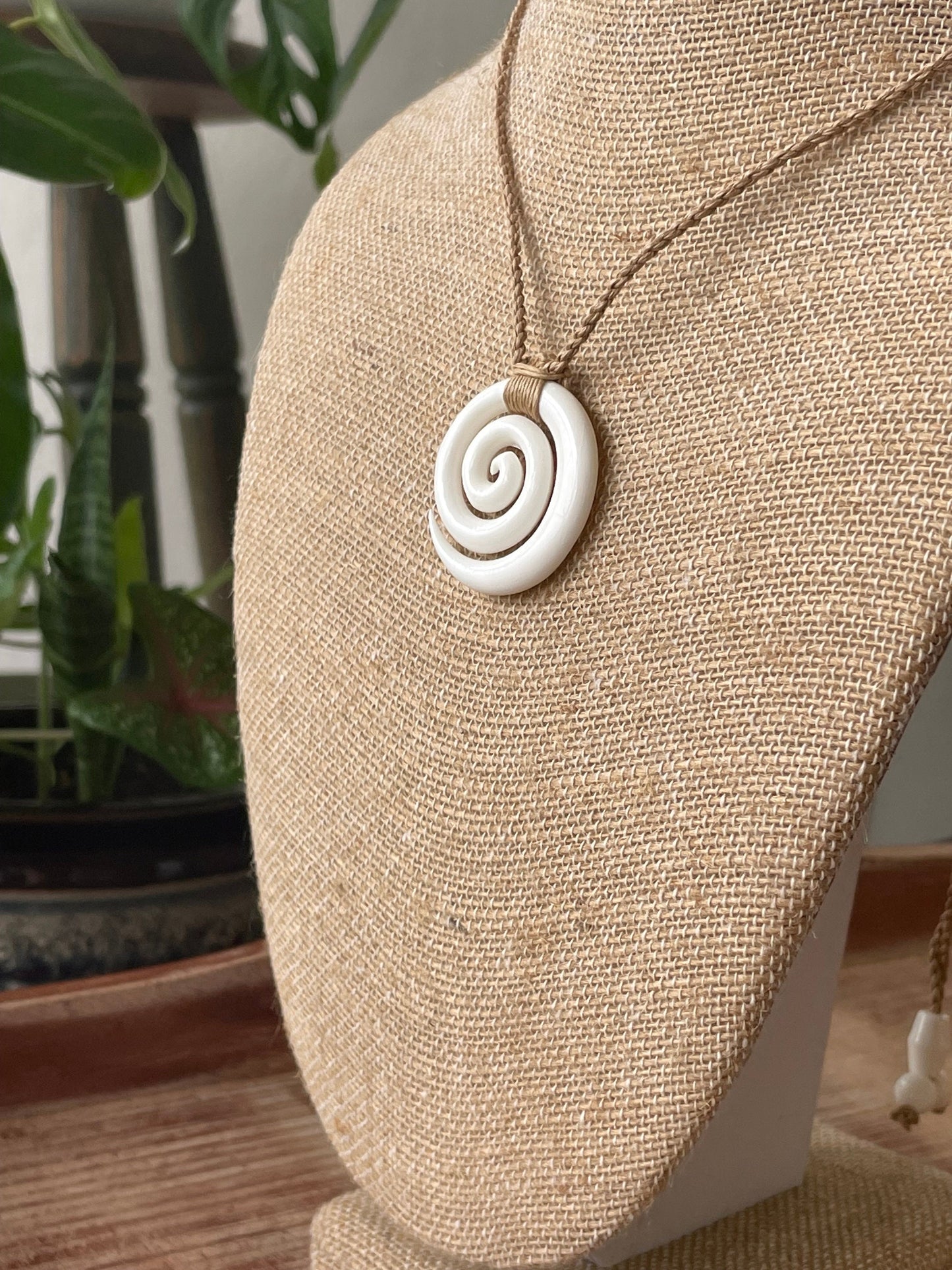Hand Carved Buffalo Bone Koru Necklace – Maori New Beginnings