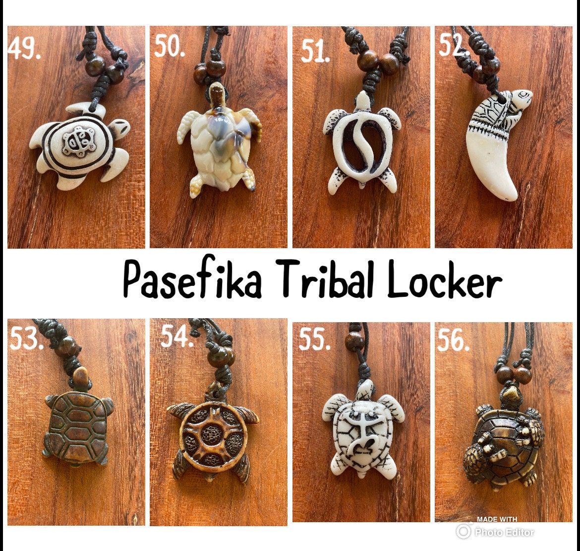 Polynesian Handcrafted Honu or Sea Turtle Adjustable Necklace
