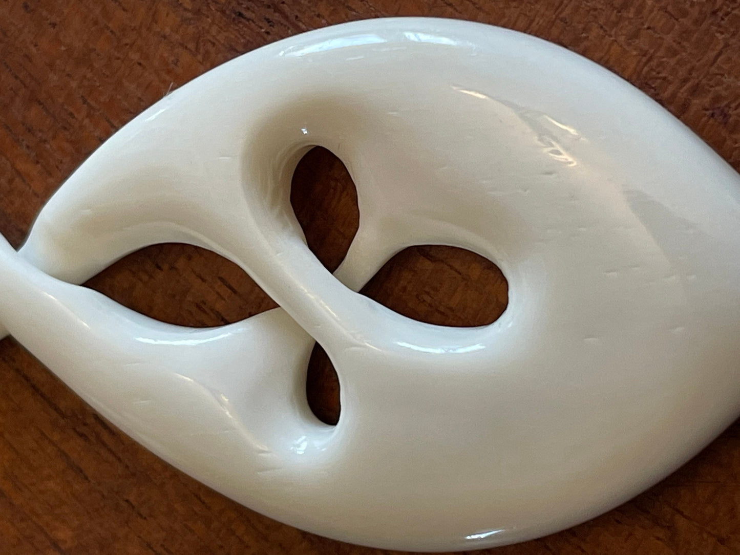 Unique Traditional Polynesian Hand Carved Solid Bone Pikura (Infinity Friends) Adjustable Necklace