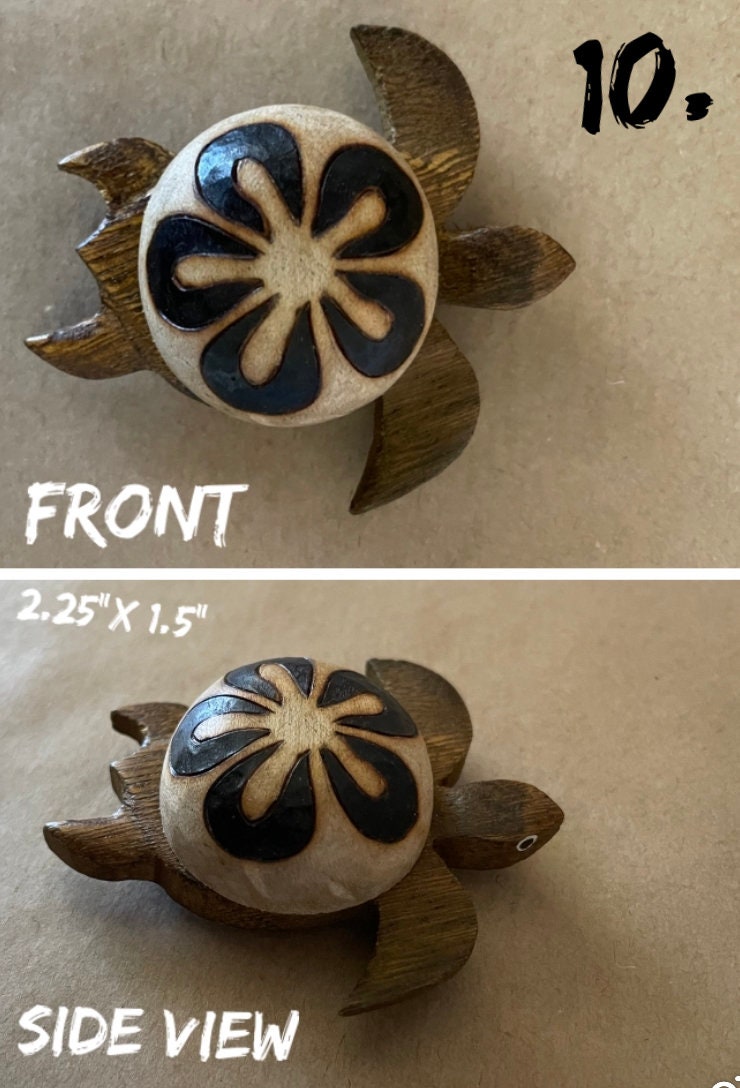 Beautiful Hand Made Floral Honu, Sea Turtle, Strong Magnets- Polynesian and Micronesian Style