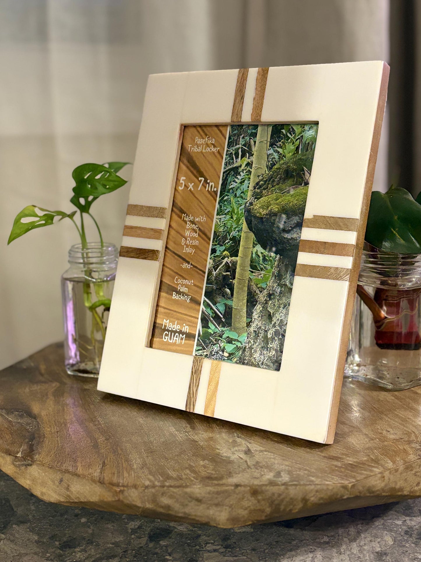 Polynesian Bone & Wood Inlay Picture Frame (5x7)