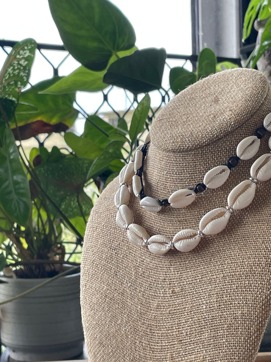 Cowrie Shell Cord Necklace – Beachy Boho Surfer Style