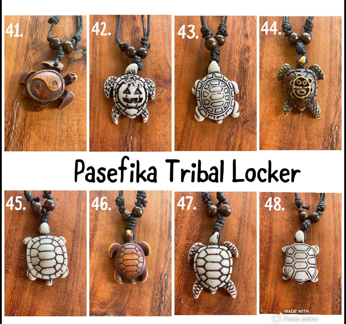 Polynesian Handcrafted Honu or Sea Turtle Adjustable Necklace