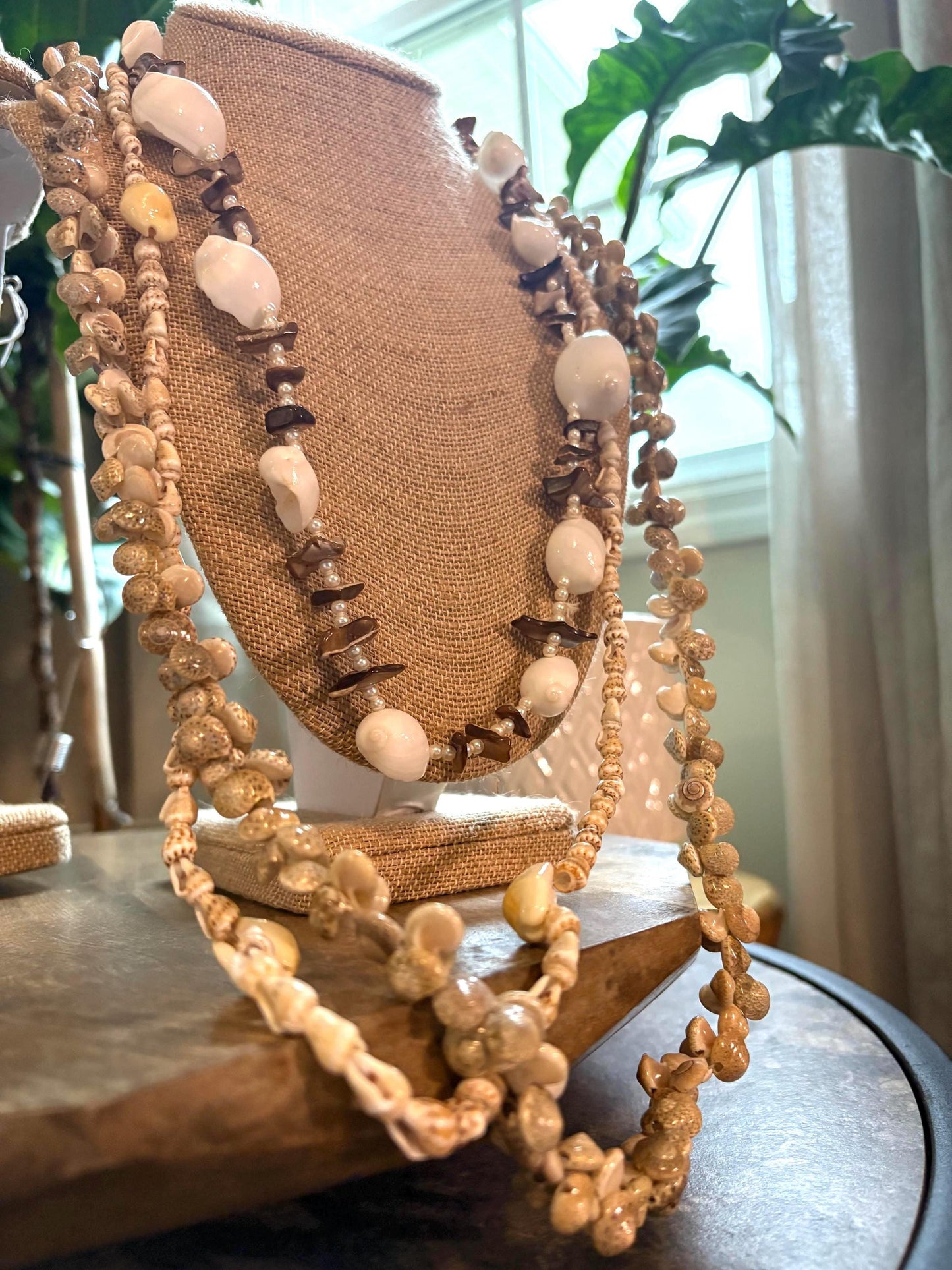 Seashell Lei Set: Pacific Ocean Shells, Wedding Celebration Leis
