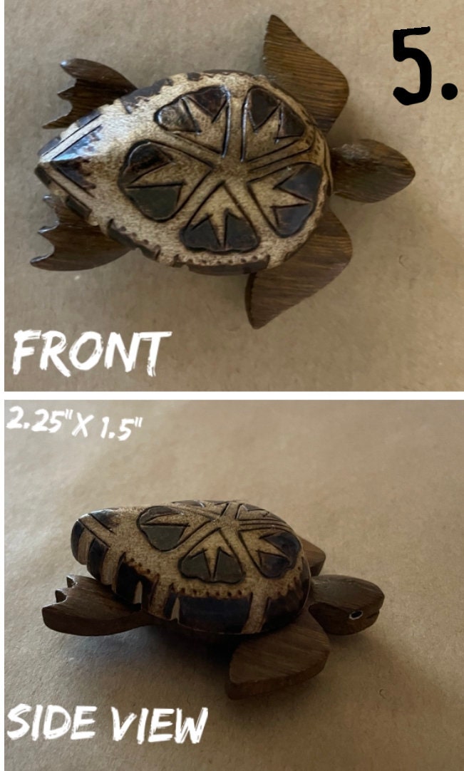 Handmade Wood Honu Magnet - Polynesian Sea Turtle Fridge Decor