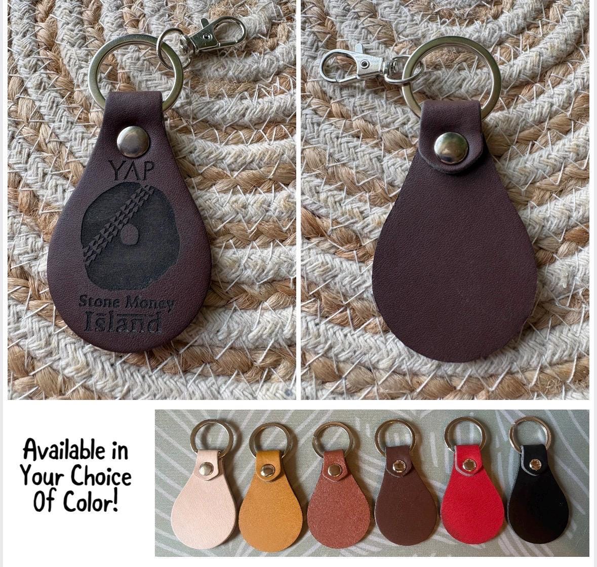 Engraved Leather Micronesia Islands Keychain – CNMI, Saipan, Guam