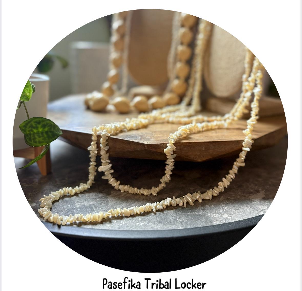 Seashell Lei Set – White & Cream, Polynesian Celebration Leis (6pc)