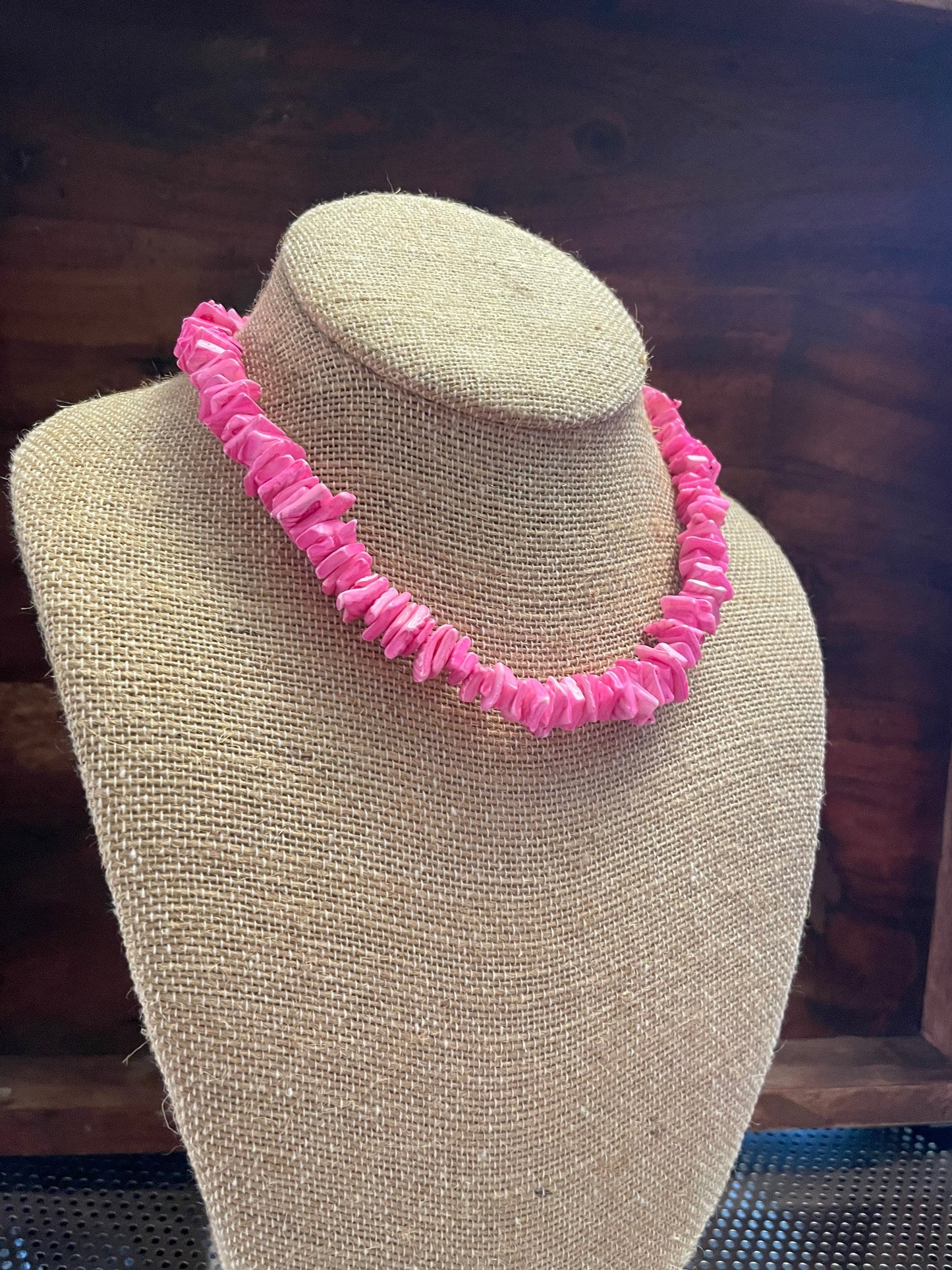 Pretty Pink Puka Shell Necklace- Authentically Handcrafted Classic Style Shell Choker