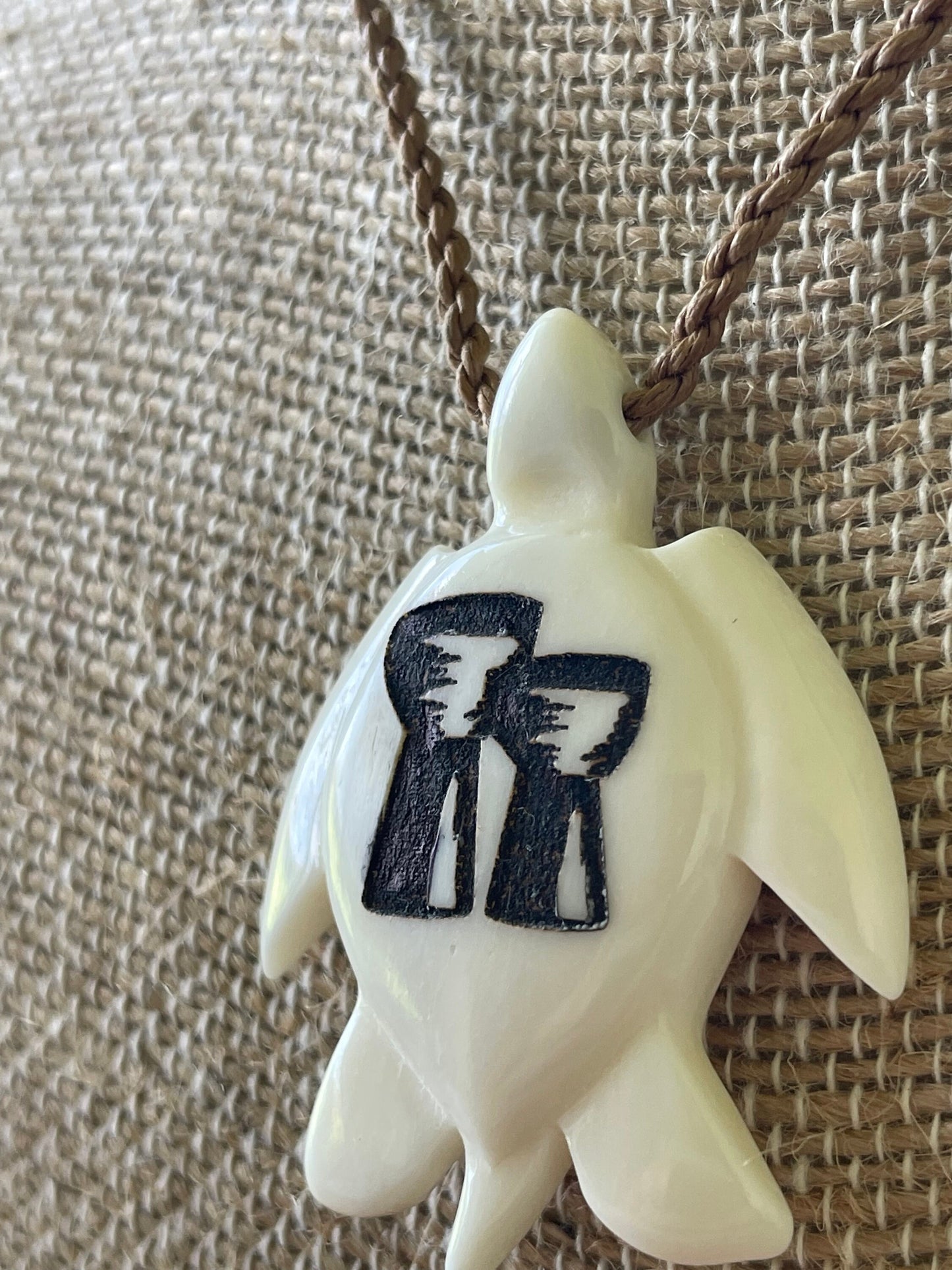 Hand Carved Bone Sea Turtle Necklace – Latte Stone, CHamoru Pride