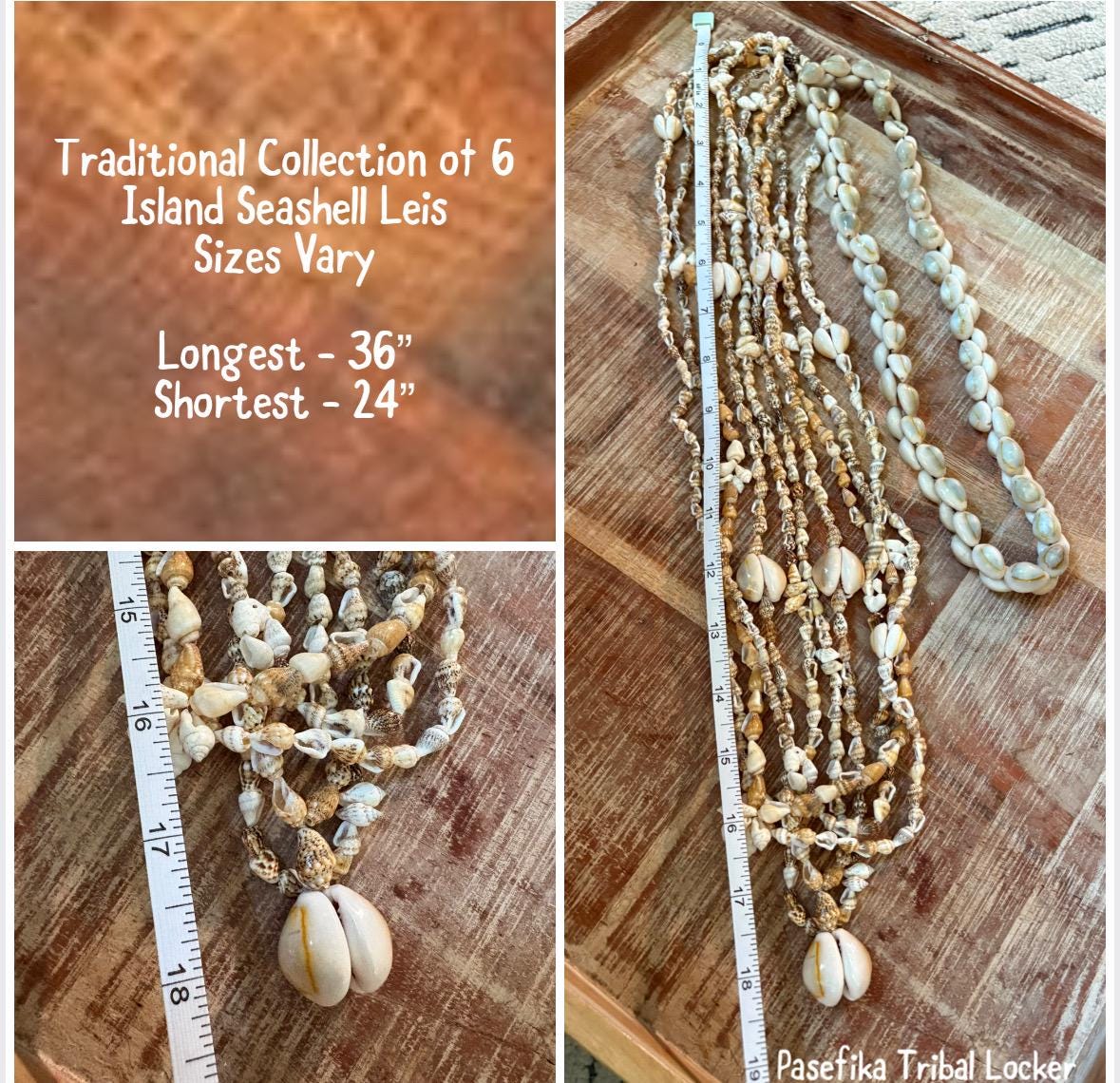 Seashell Lei Set: Authentic Pacific Ocean Shells, Polynesian Celebration Leis